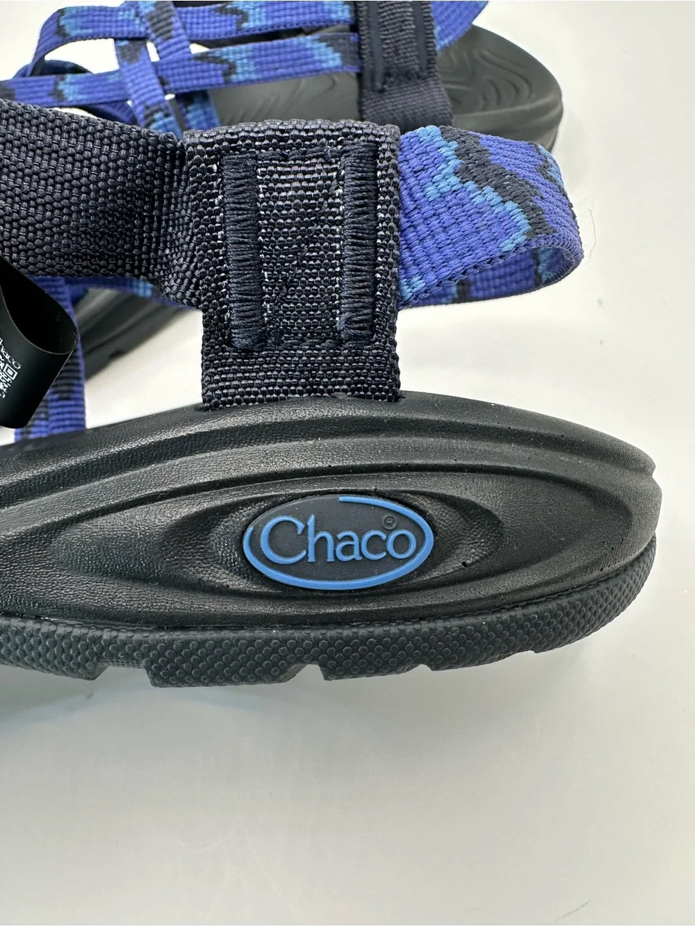Chaco Z/Cloud X2 Womens Sport Sandals Blue Black Geometric Strappy Toe Loop 8